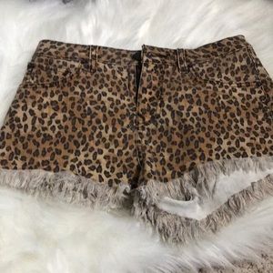 NWOT Volcom leopard high waist cutoffs